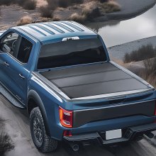 VEVOR Tri-Fold Truck Bed Tonneau Cover, Compatible with 2015-2024 Ford F-150, Lightning, Styleside 5.5' (65.4") Bed, Fit 5.6' x 5.4'/5.5' x 5.4' (67.1" x 65.2"/65.4" x 65.2") Inside Bed, 400lbs, Black