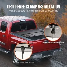 VEVOR Funda Tonneau para caja de camioneta de tres pliegues, compatible con Chevy Silverado GMC Sierra 1500 2019-2024 (no compatible con 19-24 Classic) cama de 5'8", se adapta a cama interior de 5.8' x 5.3' (70" x 63.3"), 400 libras de capacidad, negro