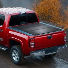 VEVOR Funda Tonneau para caja de camioneta de tres pliegues, compatible con Chevy Silverado GMC Sierra 1500 2019-2024 (no compatible con 19-24 Classic) cama de 5'8", se adapta a cama interior de 5.8' x 5.3' (70" x 63.3"), 400 libras de capacidad, negro