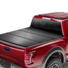 VEVOR Tri-Fold Truck Bed Tonneau Cover, Compatible with 2016-2023 Toyota Tacoma, 1537 mm Bed, Only Fit 1537 x 1397 mm Inside Bed, 181.4 kg Load Capacity with Built-in LED Light, Quick Folding, Black