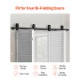 Bi-Folding Sliding Barn Door Hardware Track Kit 64" for Four 15" Doors