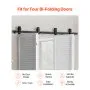 VEVOR Bi-Folding Sliding Barn Door Hardware Track Kit, 64" Top Mount Track Kit, Slide Smoothly & Quietly, Heavy Duty, Easy to Install, Suitable for Four 15" Closet Pantry Laundry Doors (Not Included)