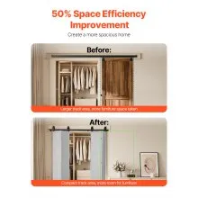 Bi-Folding Sliding Barn Door Hardware Track Kit 64" for Four 15" Doors