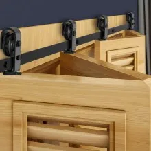 Bi-Folding Sliding Barn Door Hardware Track Kit 64" for Four 15" Doors