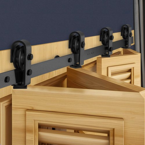 Bi-Folding Sliding Barn Door Hardware Track Kit 52" for Four 12" Doors