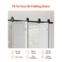 Bi-Folding Sliding Barn Door Hardware Track Kit 52" for Four 12" Doors