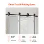 VEVOR Bi-Folding Sliding Barn Door Hardware Track Kit, 52" Top Mount Track Kit, Slide Smoothly & Quietly, Heavy Duty, Easy to Install, Suitable for Four 12" Closet Pantry Laundry Doors (Not Included)
