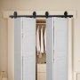 VEVOR Bi-Folding Sliding Barn Door Hardware Track Kit, 52" Top Mount Track Kit, Slide Smoothly & Quietly, Heavy Duty, Easy to Install, Suitable for Four 12" Closet Pantry Laundry Doors (Not Included)