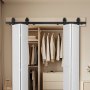 VEVOR Bi-Folding Sliding Barn Door Hardware Track Kit, 60" Top Mount Track Kit, Slide Smoothly & Quietly, Heavy Duty, Easy to Install, Suitable for Four 14" Closet Pantry Laundry Doors (Not Included)