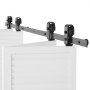 VEVOR Bi-Folding Sliding Barn Door Hardware Track Kit, 60" Top Mount Track Kit, Slide Smoothly & Quietly, Heavy Duty, Easy to Install, Suitable for Four 14" Closet Pantry Laundry Doors (Not Included)