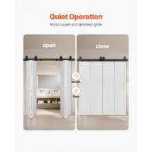Kit de riel de herrajes para puerta corrediza plegable de granero de 60" para cuatro puertas de 14