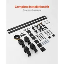 Kit de riel de herrajes para puerta corrediza plegable de granero de 60" para cuatro puertas de 14