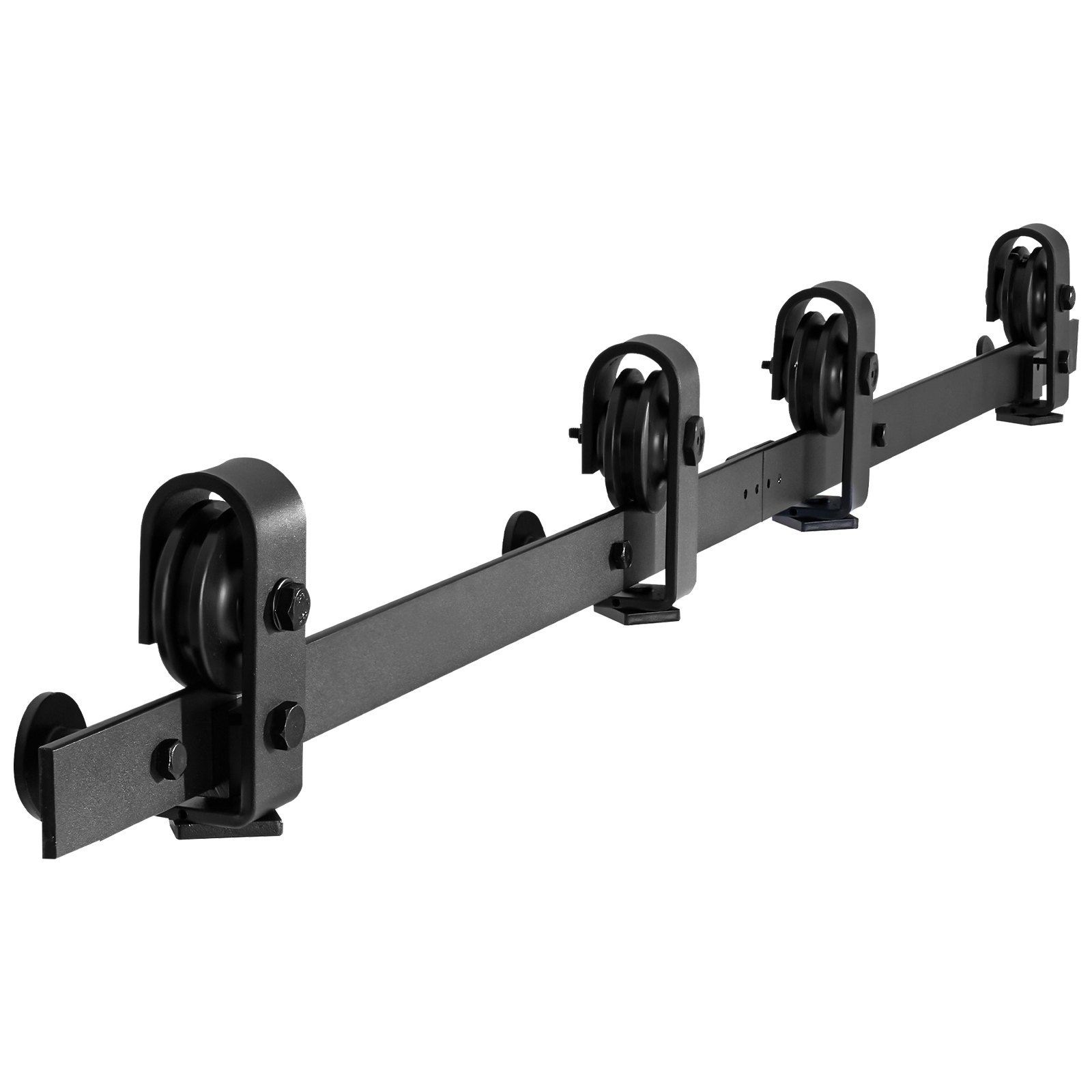 VEVOR Bi-Folding Sliding Barn Door Hardware Track Kit, 60" Top Mount Track Kit, Slide Smoothly & Quietly, Heavy Duty, Easy to Install, Suitable for Four 14" Closet Pantry Laundry Doors (Not Included)