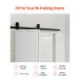 VEVOR Bi-Folding Sliding Barn Door Hardware Track Kit, 52" Top Mount Track Kit, Slide Smoothly & Quietly, Heavy Duty, Easy to Install, Suitable for Two 24" Closet Pantry Laundry Doors (Not Included)