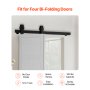 Bi-Folding Sliding Barn Door Hardware Track Kit 36" for Two 16" Doors