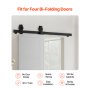 VEVOR Bi-Folding Sliding Barn Door Hardware Track Kit, 40" Top Mount Track Kit, Slide Smoothly & Quietly, Heavy Duty, Easy to Install, Suitable for Two 18" Closet Pantry Laundry Doors (Not Included)
