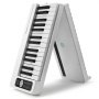 VEVOR 61 Key Folding Keyboard Piano, Bluetooth & MIDI, Portable Electronic Digital Foldable Piano with Sustain Pedal Touch Sensitive Lighted Keys Bag, Rechargeable for Beginners Teens Adults, White
