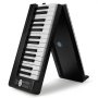 VEVOR Piano plegable de 61 teclas, Bluetooth y MIDI, portátil, electrónico, digital, con pedal de sustain, teclas iluminadas sensibles al tacto, incluye funda, recargable, para principiantes, adolescentes y adultos, color negro