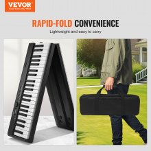VEVOR 88 Key Folding Keyboard Piano Portable Foldable Piano Bluetooth MIDI Black