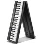 VEVOR - Piano digital plegable de 88 teclas, Bluetooth y MIDI, portátil, electrónico, con soporte, pedal de sustain y funda, teclas sensibles al tacto, recargable, para principiantes, adolescentes y adultos, color negro