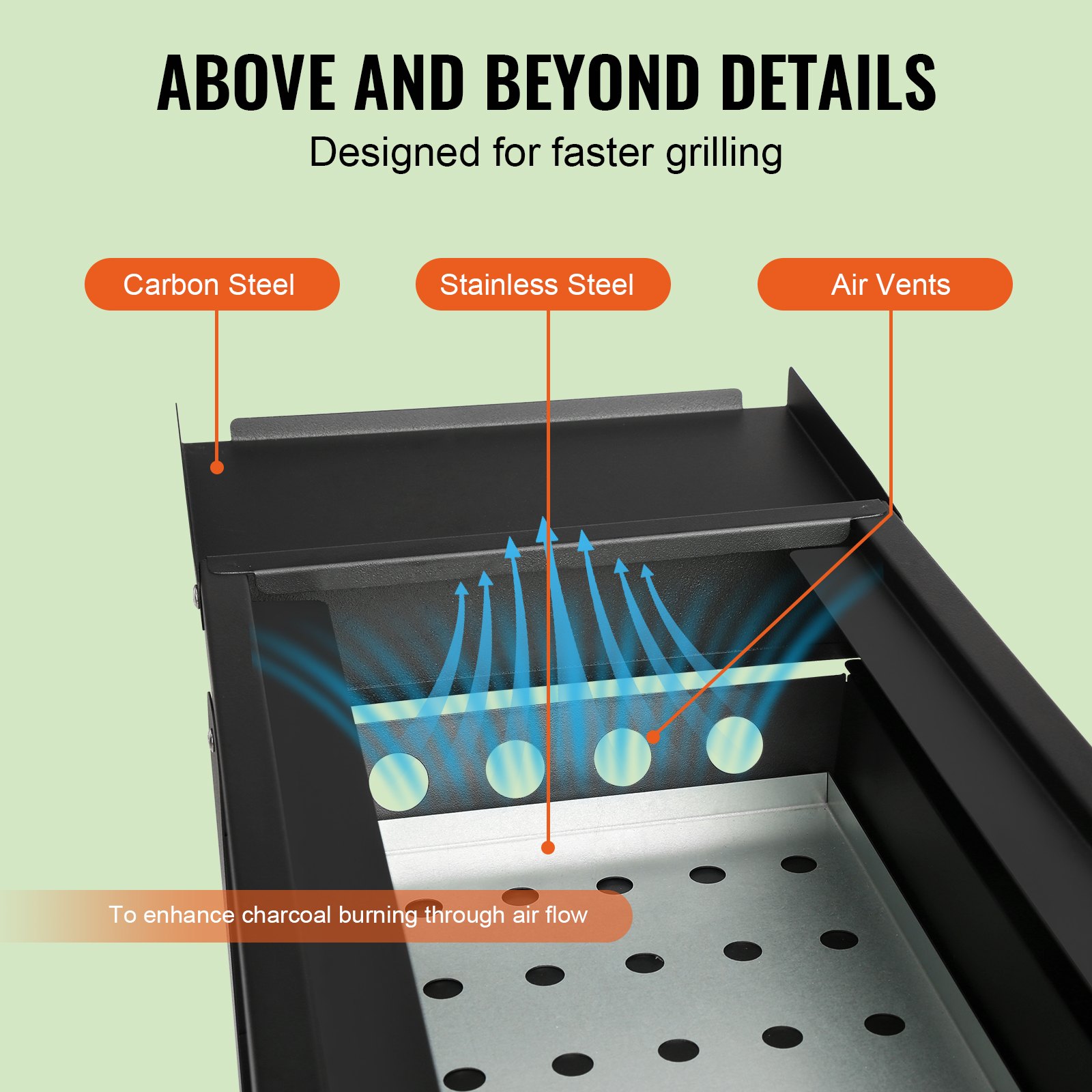 VEVOR Foldable Compact BBQ Grill Portable Charcoal Grill Outdoor Travel Camping