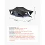 VEVOR Rooftop Tent, 2-3 Person Foldable Aluminum Roof Top Tent with Tri-Color LED Light, Thick Mattress & 10 Windows, Waterproof Windproof Overland Camping Car Roof Rack Suitable for Jeep SUV Pickup