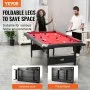 VEVOR Billiards Table, 213 cm Pool Table, Portable Foldable Space-Saving Table, Billiard Table Set Includes Balls, Cues, Chalks and Brush, Black with Red Cloth, Perfect for Family Game Room Kids Adults