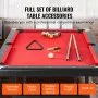 VEVOR Billiards Table, 213 cm Pool Table, Portable Foldable Space-Saving Table, Billiard Table Set Includes Balls, Cues, Chalks and Brush, Black with Red Cloth, Perfect for Family Game Room Kids Adults