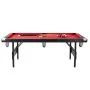 VEVOR Billiards Table, 213 cm Pool Table, Portable Foldable Space-Saving Table, Billiard Table Set Includes Balls, Cues, Chalks and Brush, Black with Red Cloth, Perfect for Family Game Room Kids Adults