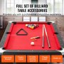 VEVOR Billiards Table, 6.3 ft Pool Table, Portable Foldable Space-Saving Table, Billiard Table Set Includes Balls, Cues, Chalks and Brush, Black with Red Cloth, Perfect for Family Game Room Kid Adult