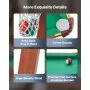 VEVOR Folding Pool Table, 140cm Portable Billiards Tables, Foldable Space-Saving Entertainment Game Set Includes Ball, Cue, Rack, Chalk, Brush, Brown with Bule Cloth, for Family Use, Recreation Room