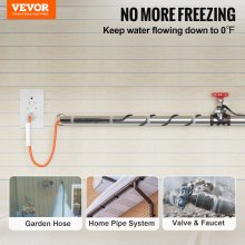 VEVOR Self-Regulating Pipe Heating Cable 12FT 5W/FT Heat Tape with Thermostat