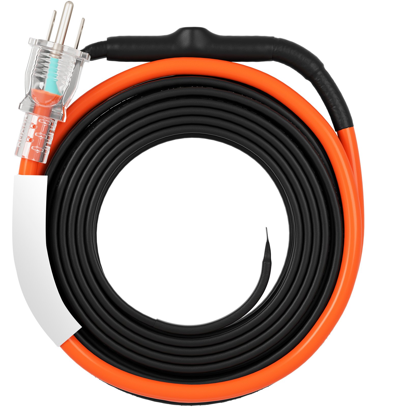 VEVOR Self-Regulating Pipe Heating Cable, 12FT 5W/FT Heat Tape for Pipes Freeze Protection, Water Pipe Heat Cable with Built-in Thermostat Protects PVC Hose, Metal and Plastic Pipe from Freezing