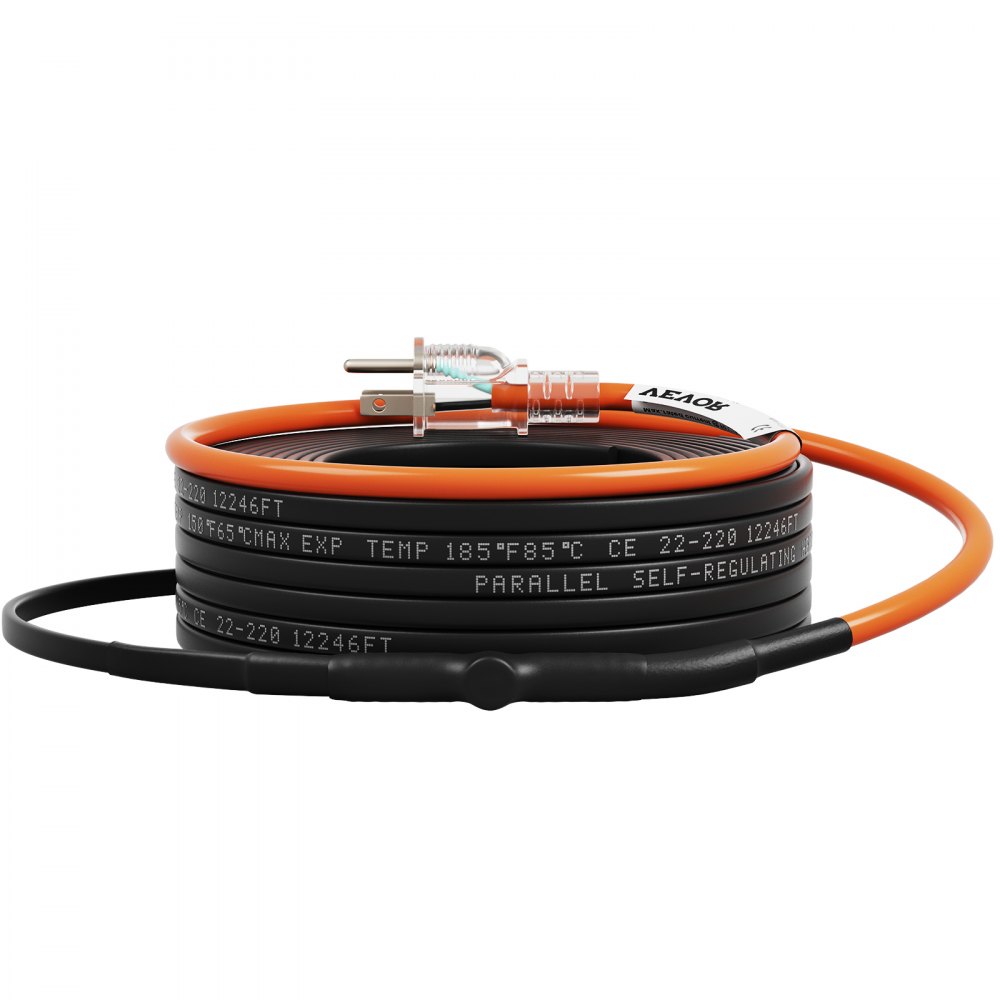 VEVOR Cable calefactor de tubería autorregulable, cinta térmica de 80 pies 5 W/pie para protección contra congelación de tuberías, protege mangueras de PVC, tuberías de metal y plástico contra la congelación, 120 V