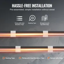 VEVOR Self-Regulating Pipe Heating Cable 24.4m 16.4W/m Heat Tape with Thermostat