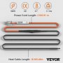 Cable calefactor autorregulable VEVOR, 5,5 m, 5 W/pie, cinta calefactora para tuberías, protección anticongelante, protege mangueras de PVC, tuberías de metal y plástico, 120 V