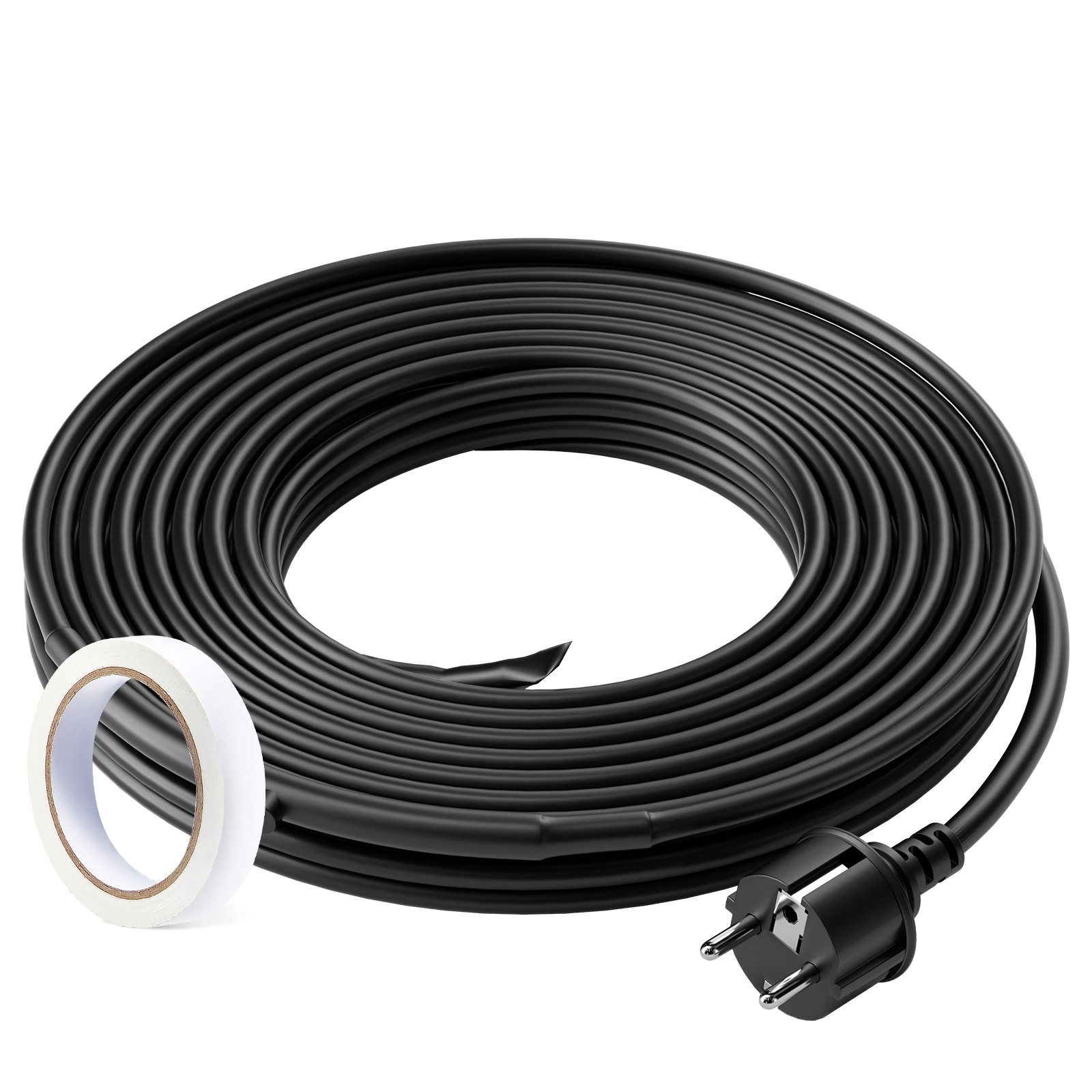 VEVOR Self-Regulating Pipe Heating Cable, 5.5m 16.4W/m Heat Tape for Pipes Freeze Protection, Water Pipe Heat Cable with Built-in Thermostat Protects PVC Hose, Metal and Plastic Pipe from Freezing