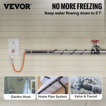 VEVOR Câble chauffant autorégulant pour tuyaux, ruban chauffant de 100 pieds 5 W/pied pour la protection des tuyaux contre le gel, protège les tuyaux en PVC, les tuyaux en métal et en plastique du gel, 120 V