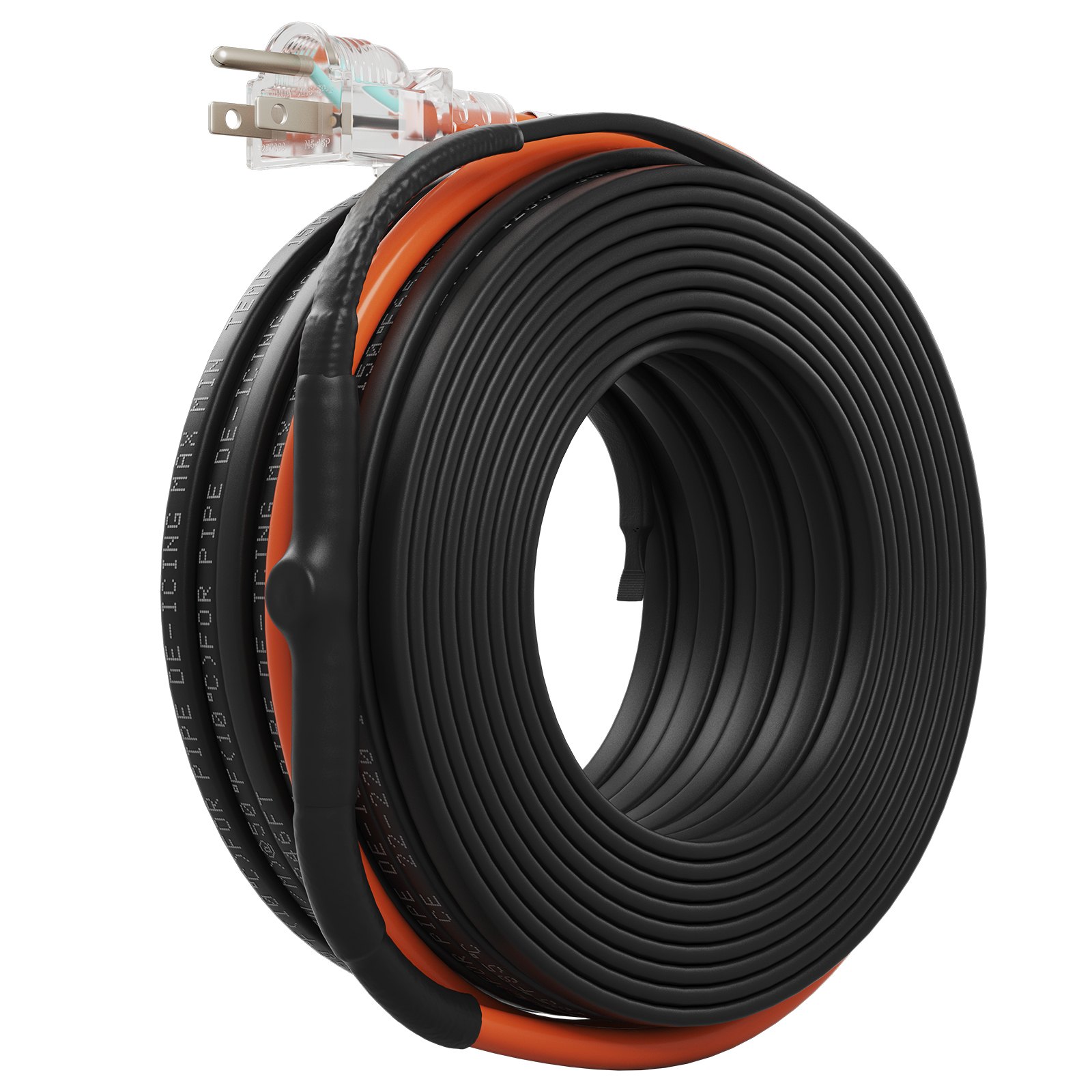 VEVOR Self-Regulating Pipe Heating Cable, 100-feet 5W/ft Heat Tape for Pipes Freeze Protection, Protects PVC Hose, Metal and Plastic Pipe from Freezing, 120V