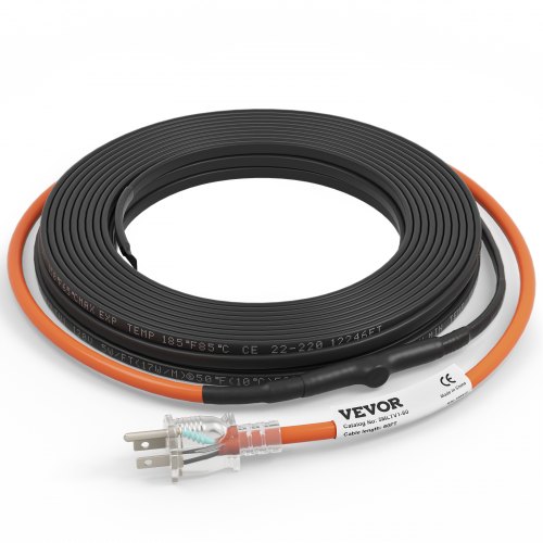 VEVOR Self-Regulating Pipe Heating Cable, 60-feet 5W/ft Heat Tape for Pipes Freeze Protection, Protects PVC Hose, Metal and Plastic Pipe from Freezing, 120V