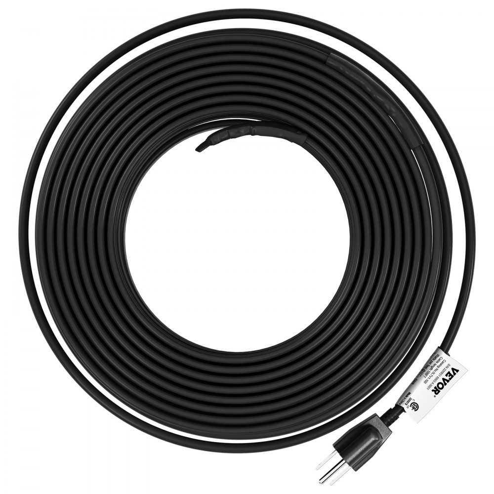 VEVOR Self-Regulating Pipe Heating Cable, 100-feet 5W/ft Heat Tape for Pipes, Roof Snow Melting De-icing, Gutter and Pipe Freeze Protection, 120V