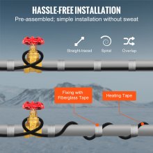 VEVOR Cable calefactor de tuberías autorregulable, cinta térmica de 100 pies 5 W/pie para tuberías, descongelación de nieve en techos, protección contra congelación de canalones y tuberías, 120 V