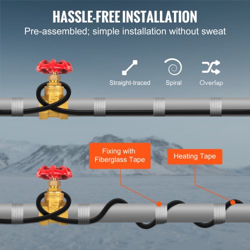 Snapklik.co : 60FT 120V Heat Tape,Pipe Heat Cable For Pipe Freeze Protection,Self-Regulating - View #4