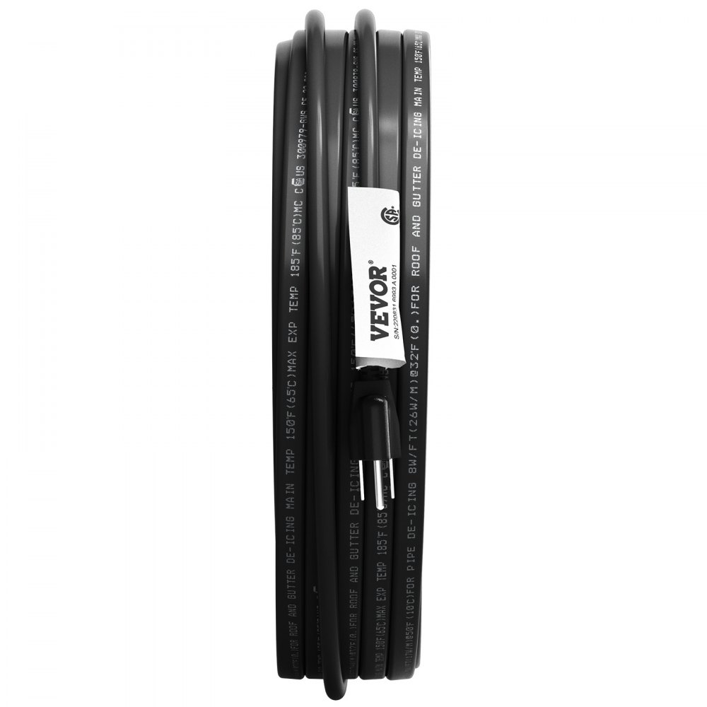 VEVOR Self-Regulating Pipe Heating Cable, 120-feet 5W/ft Heat Tape for Pipes, Roof Snow Melting De-icing, Gutter and Pipe Freeze Protection, 120V