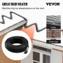 VEVOR Cable calefactor de tuberías autorregulable, cinta térmica de 80 pies 5 W/pie para tuberías, descongelación de nieve en techos, protección contra congelación de canalones y tuberías, 120 V