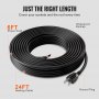 Self-Regulating Pipe Heating Cable 24FT 5W/FT Heat Tape for Pipes Roof