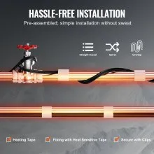 VEVOR Self-Regulating Pipe Heating Cable, 80FT 5W/FT Heat Tape for Pipes, Roof Snow Melting De-icing, Gutter and Pipe Freeze Protection