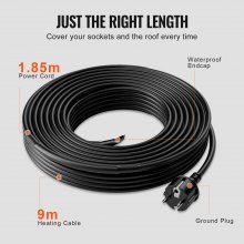 VEVOR Self-Regulating Pipe Heating Cable 30FT 5W/FT Heat Tape for Pipes Roof