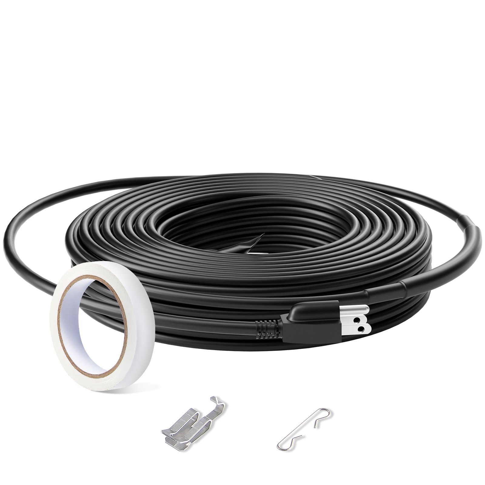 Cable calefactor autorregulable VEVOR para tuberías, cinta calefactora de 9 m y 5 W/pie para tuberías, deshielo de nieve en techos y protección contra la congelación de canalones y tuberías.
