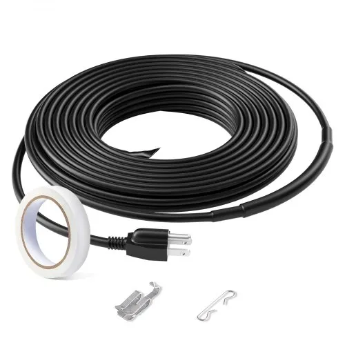 VEVOR Self-Regulating Pipe Heating Cable, 12FT 5W/FT Heat Tape for Pipes, Roof Snow Melting De-icing, Gutter and Pipe Freeze Protection